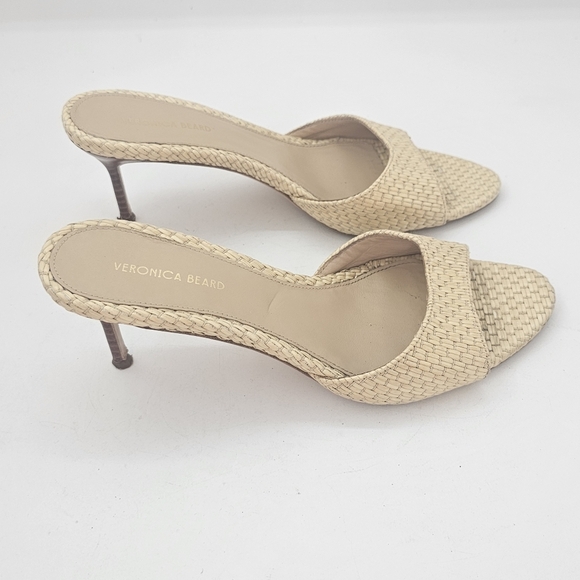 Veronica Beard Tia Slide Sandals Women's 8 Natural Preowned - Picture 11 of 14